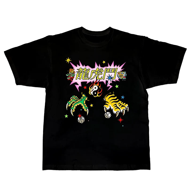 Drachen-Tiger-Hip-Hop-Oberteil