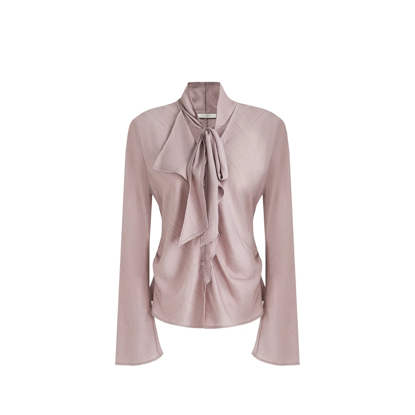 Silky Irregular Ribbon Blouse