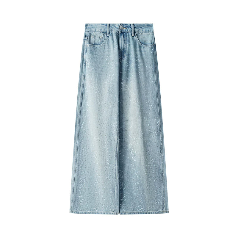 Starry Rhinestone Gradient Jeans