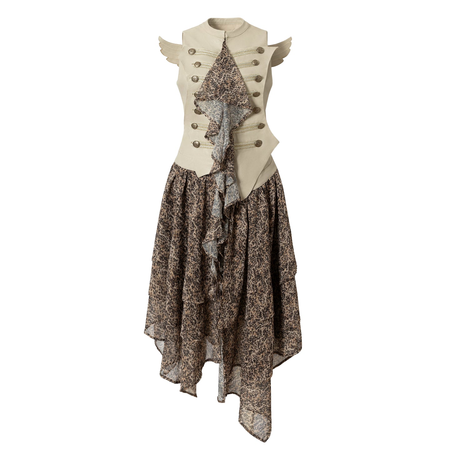 Knight Leoparden-Patchwork-Kleid