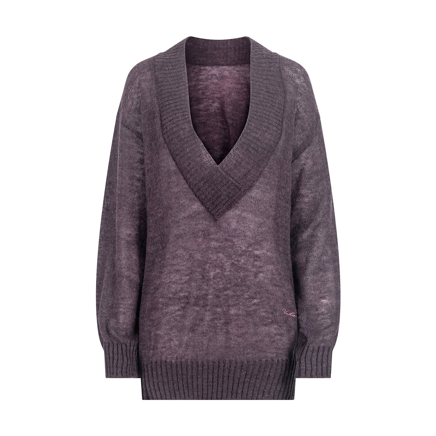 Retro Loose V-Neck Knit Pullover Top