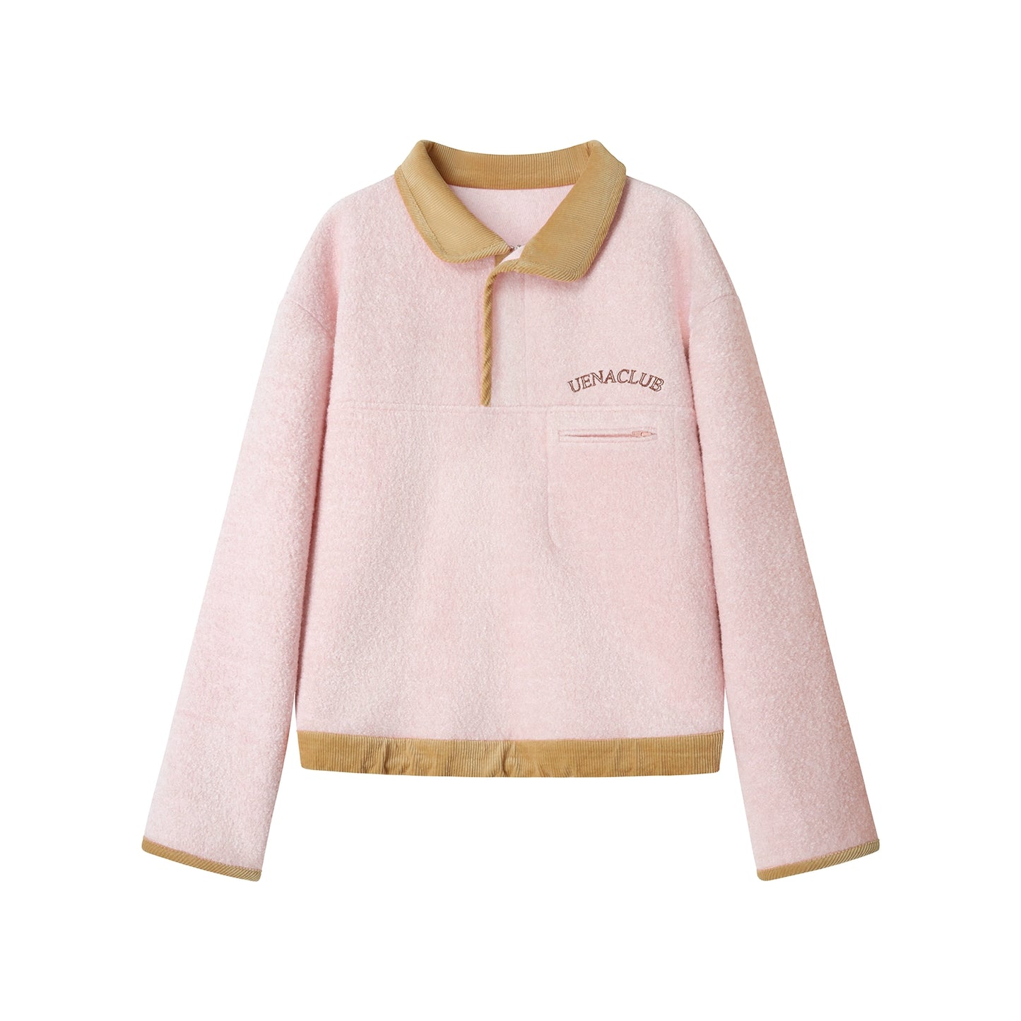 Pink Embroidery Fleece Top