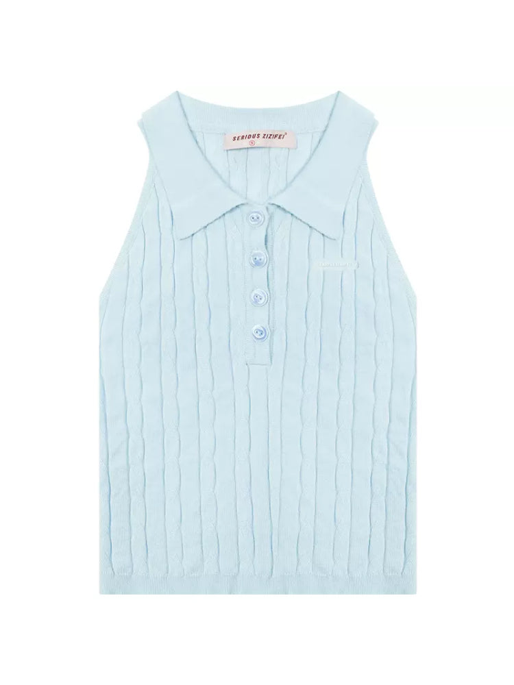 레트로 민소매 탑