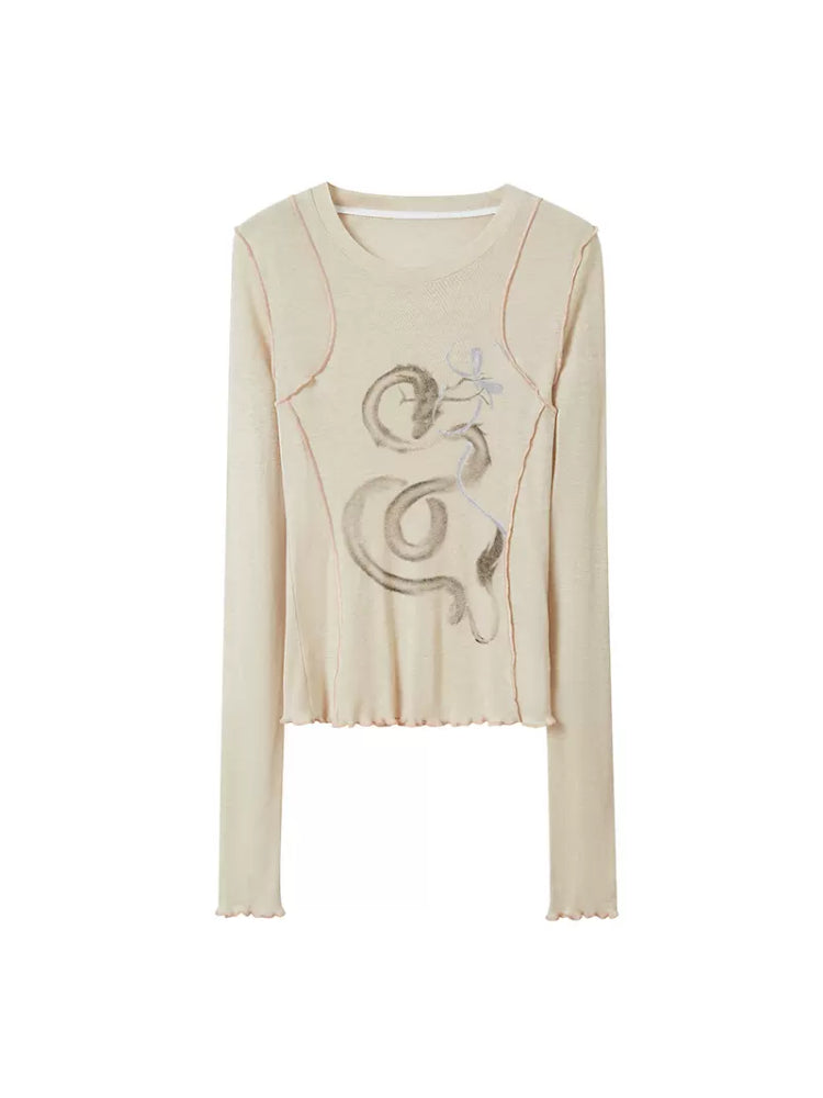 Bedrucktes Slim-Fit Langarmhemd