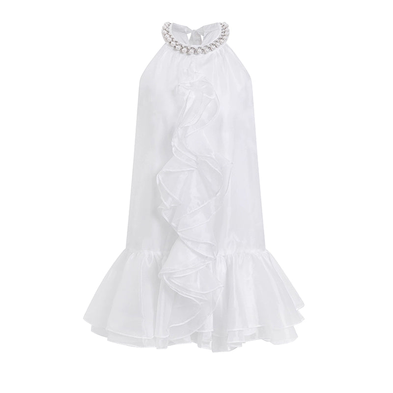 Ethereal Pearl Organza Dress