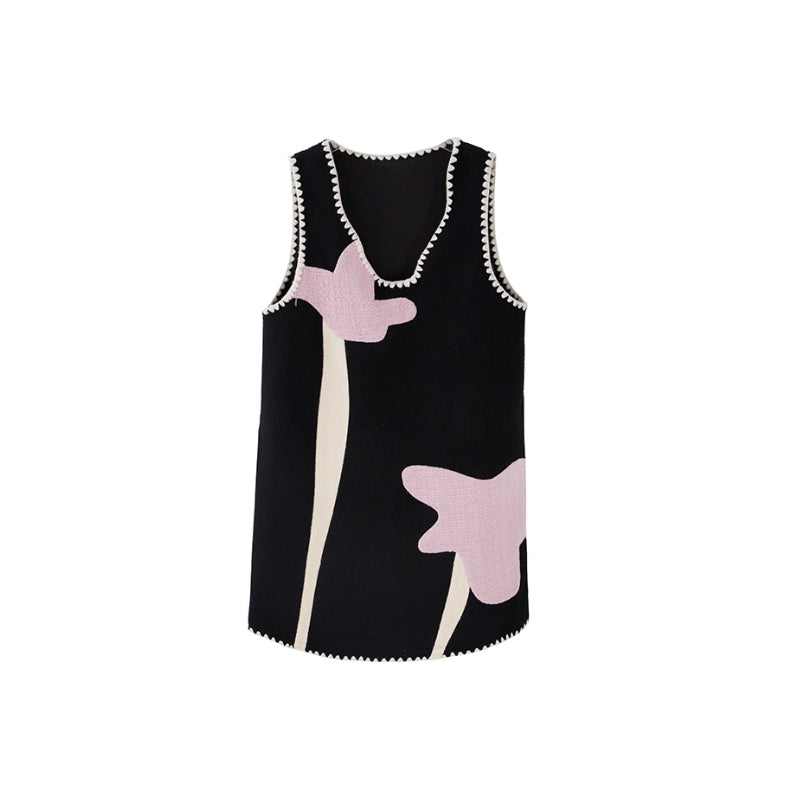 Sweet Iris Circle Wool Vest Dress