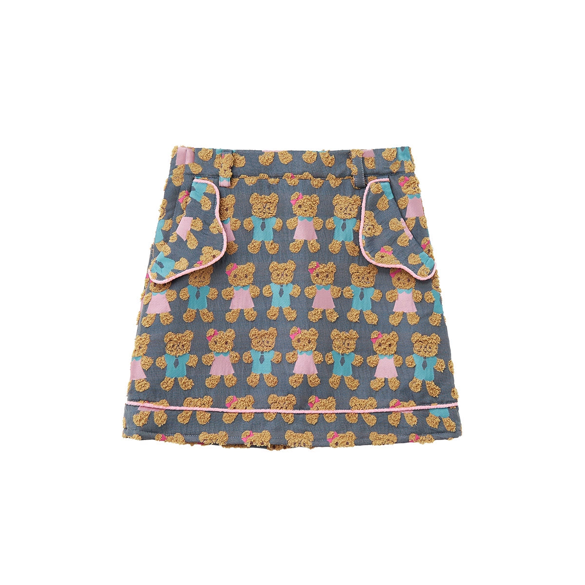 Jacquard Bear Contrast Skirt
