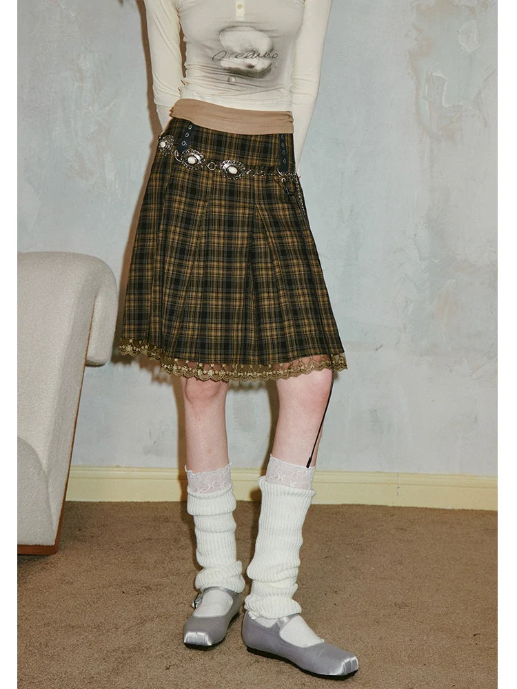 Hoch taillierter A-Linien Faltenrock