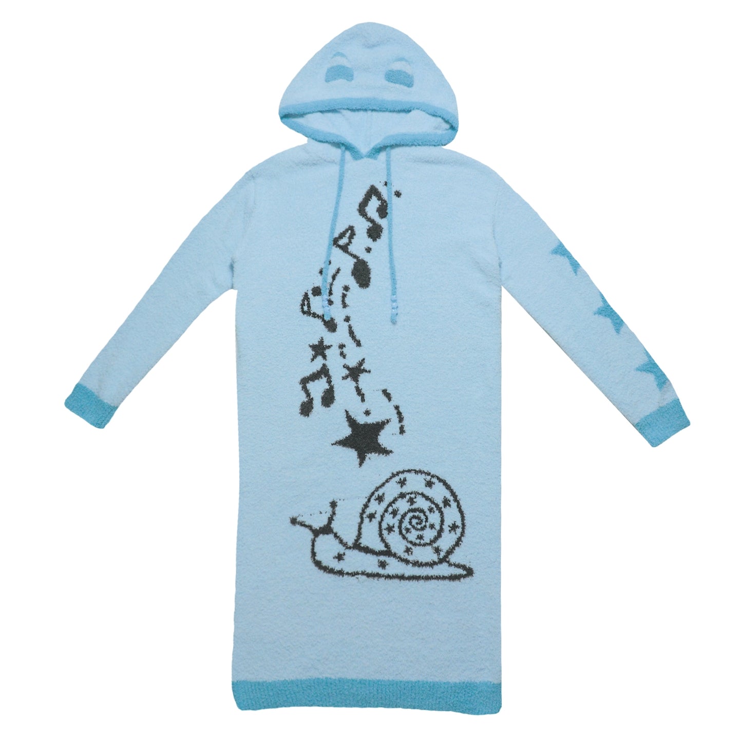 Antique Ghost Jacquard Hooded Long Dress