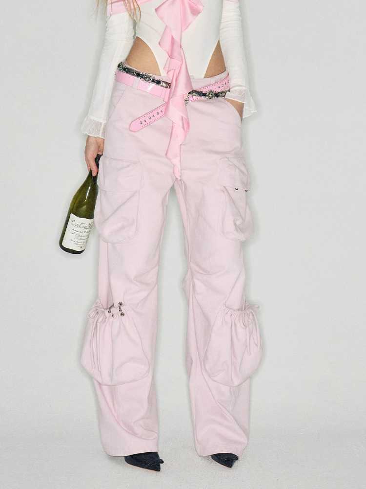 Gerade Hosen mit Mehrfachtaschen-Design