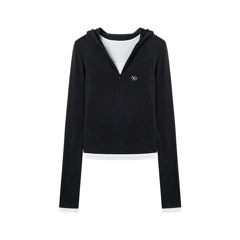 Shuoyuan Hooded Long Sleeve Wool Tee