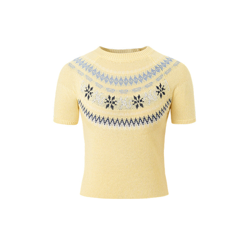 Fair Isle Slim Lace Tee