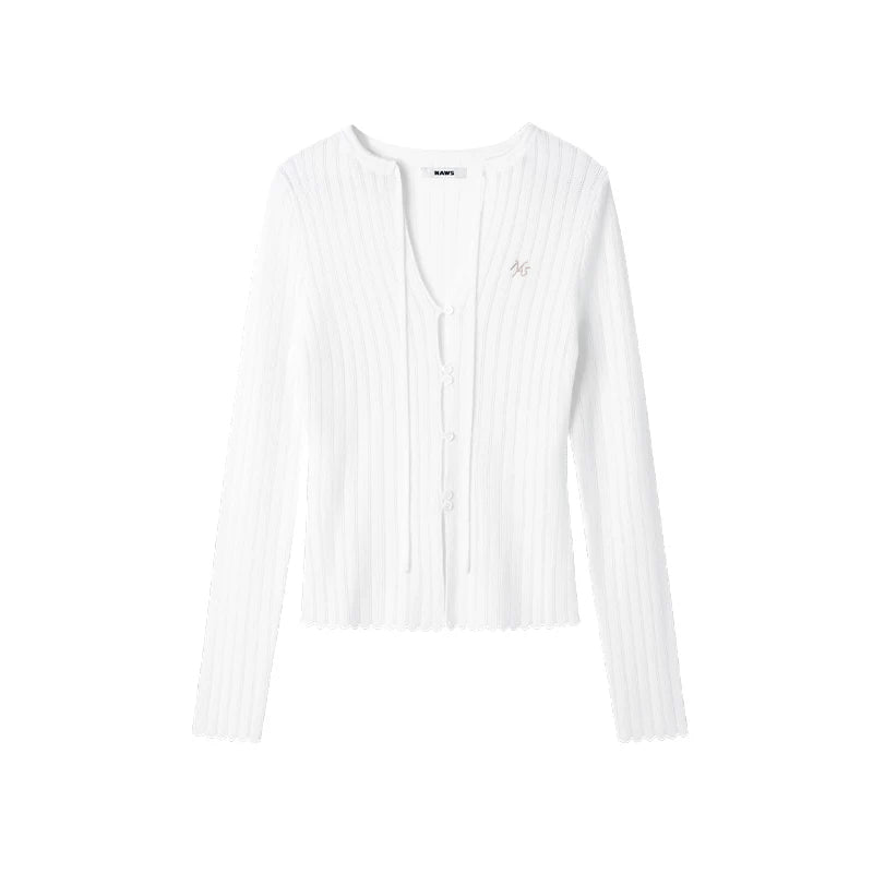 Sheep Wool Ribbon Knit Top