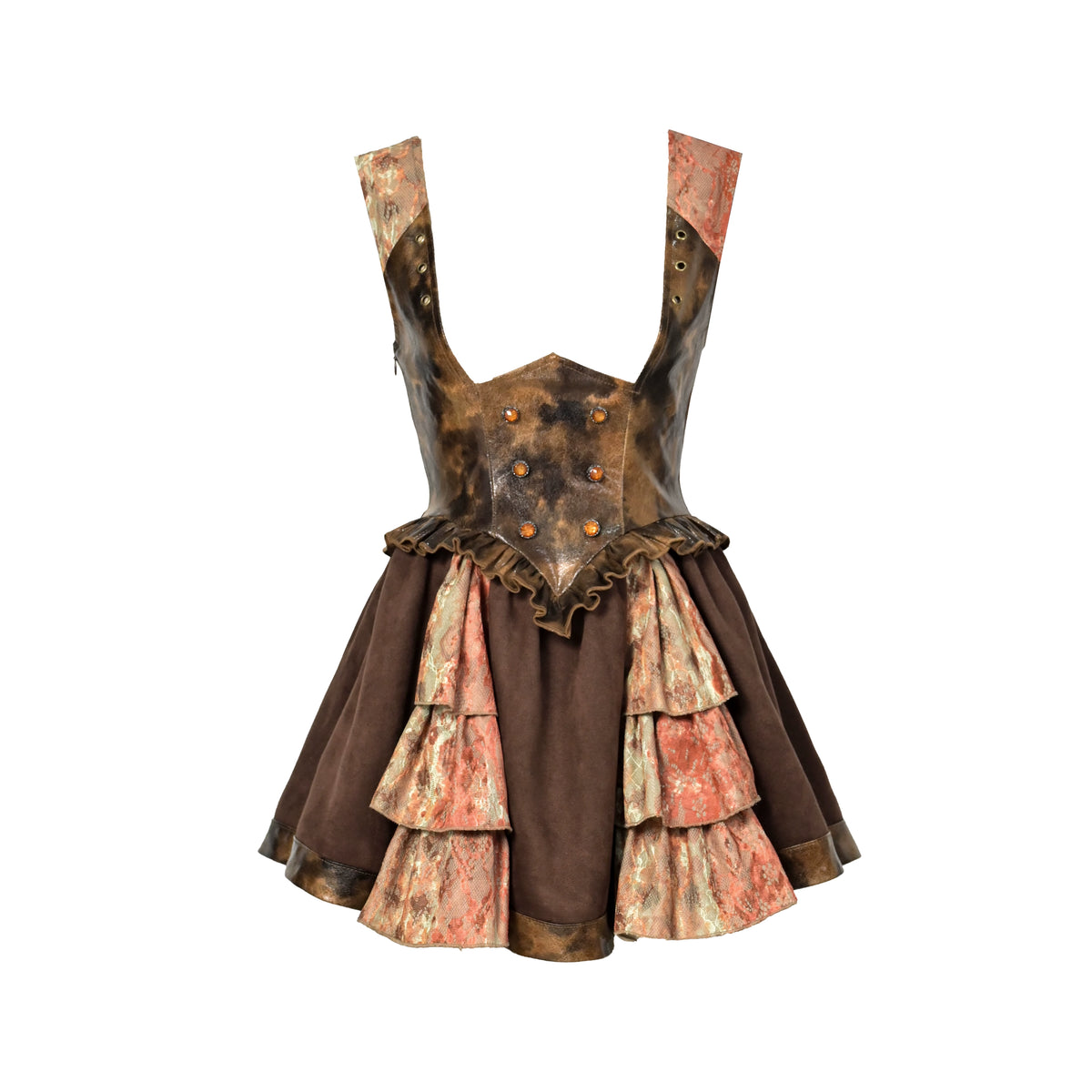 Steampunk Lace Patchwork Dress Set-Up