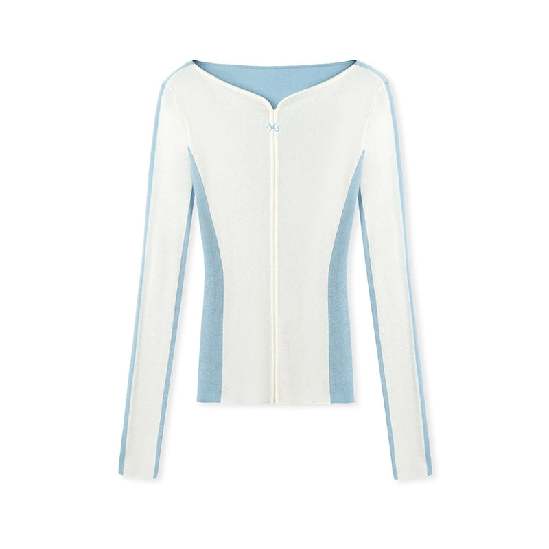 Cashmere V-Neck Contrast Cardigan