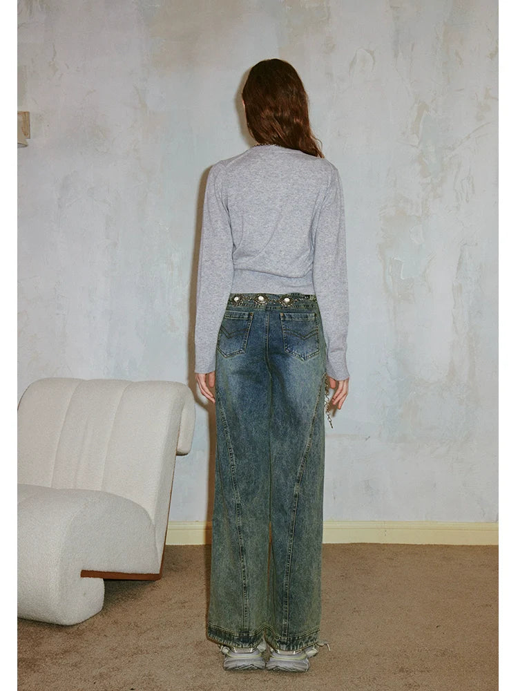 Gewaschene gerade Jeans