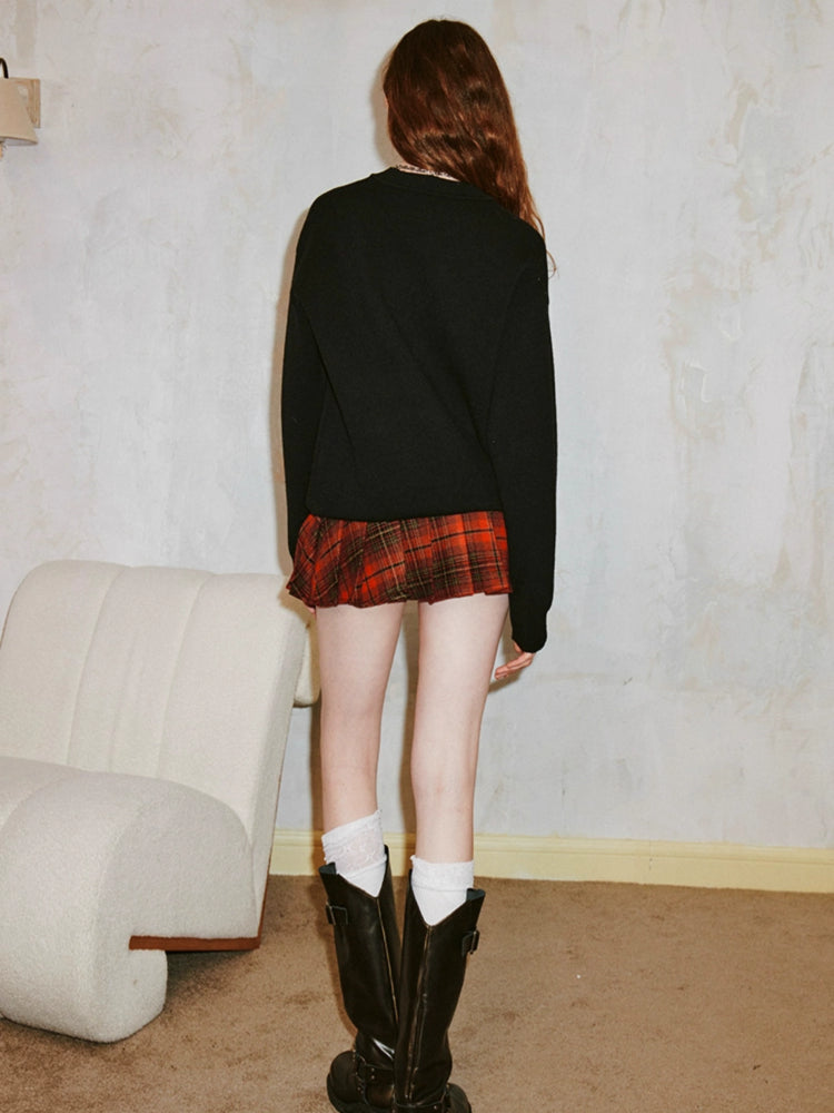 Hoch taillierter A-Linien Faltenrock