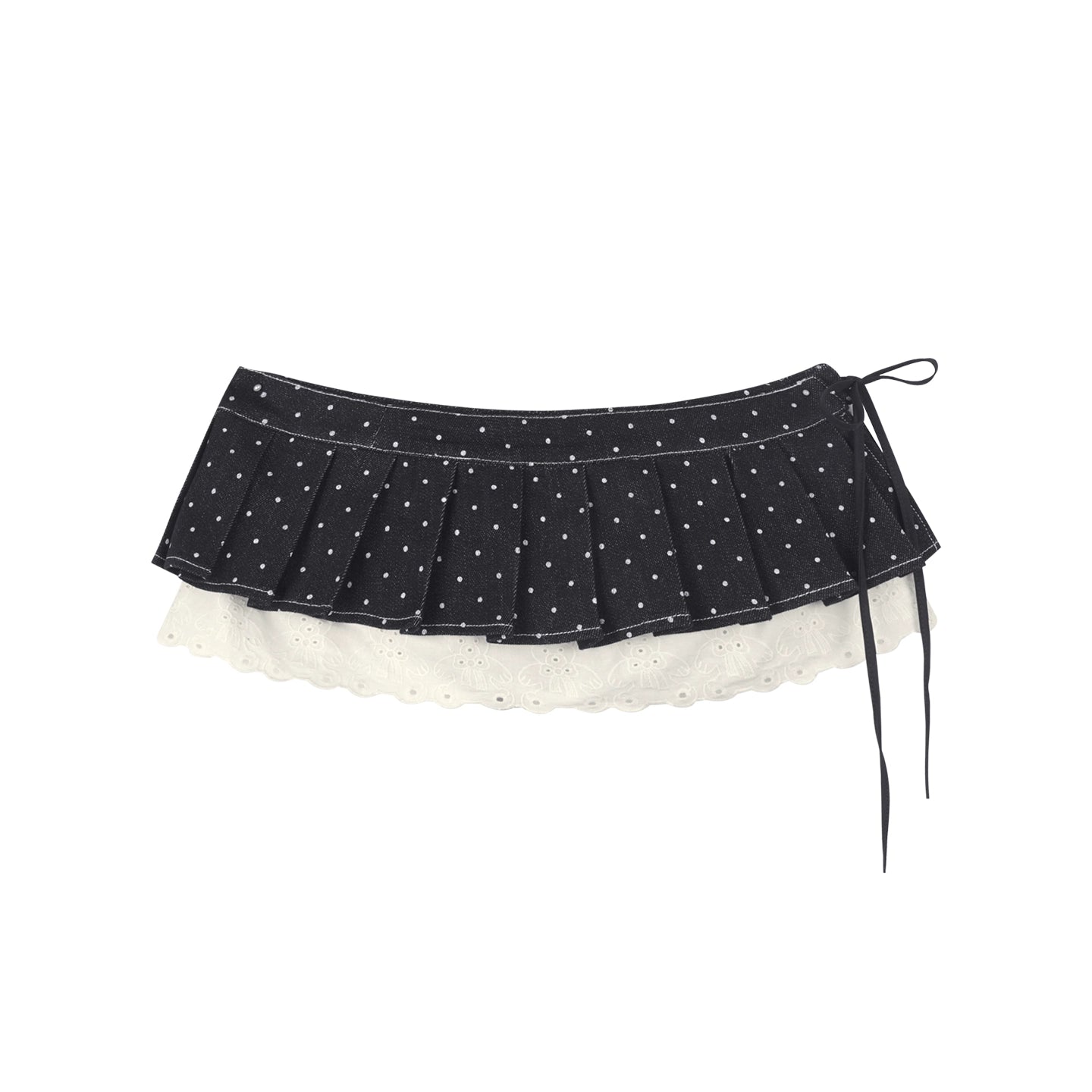 Detachable Skirt Polka Dot Jeans