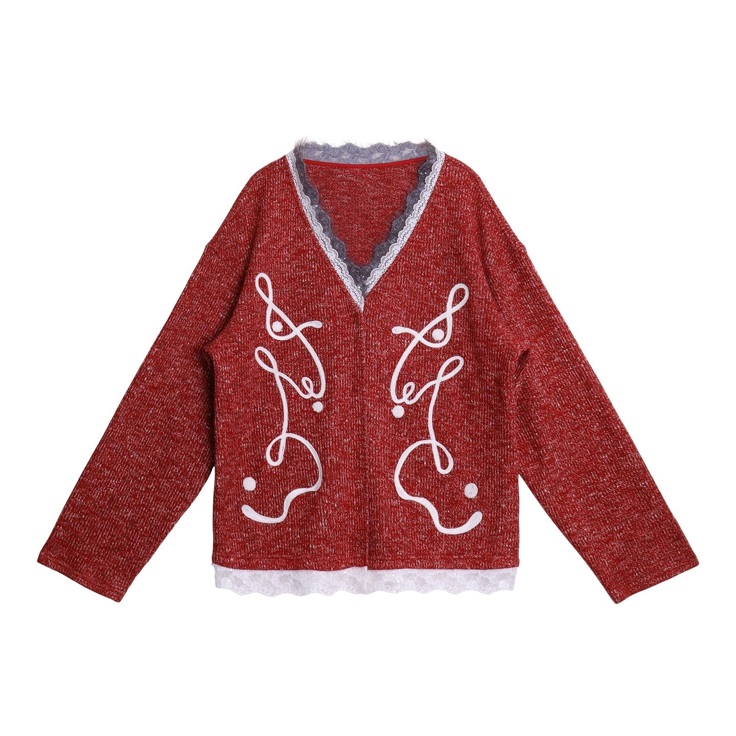 Retro Lace Knitted Cardigan