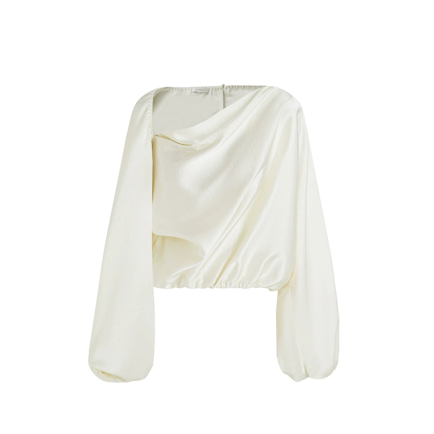 Satin Asymmetrical Off-Shoulder Blouse