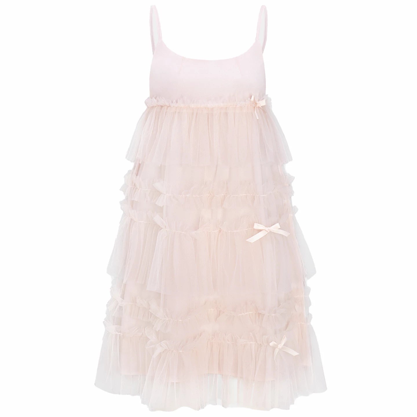 Pink Ruched Puff Sleeve Dress