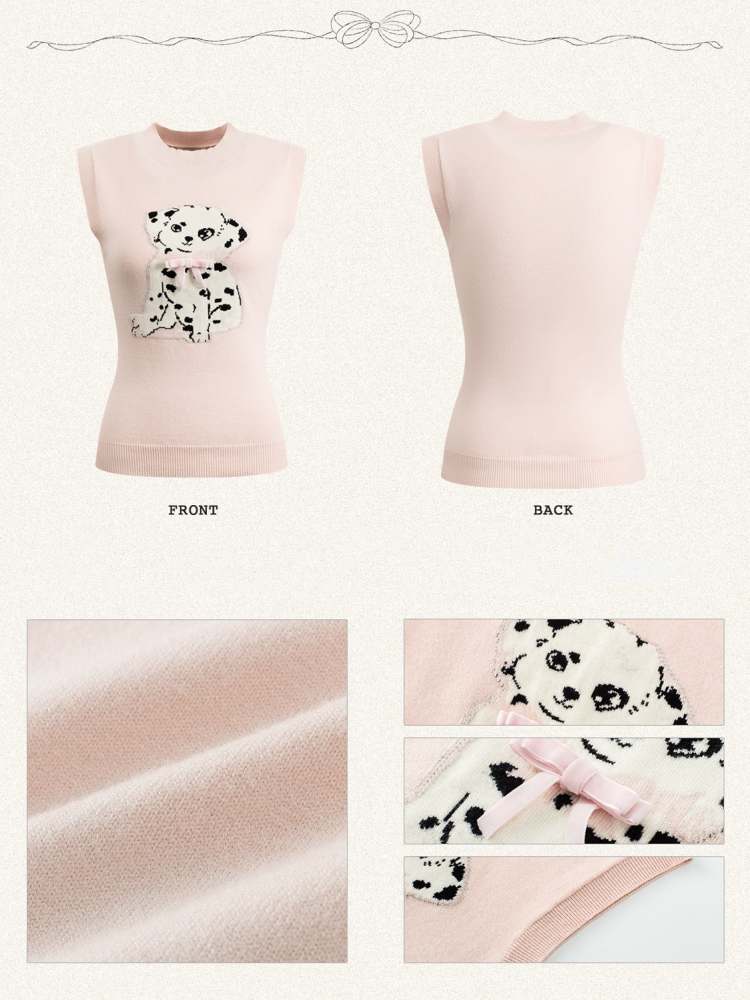 Niedliche Welpen gestrickte ärmellose Tops