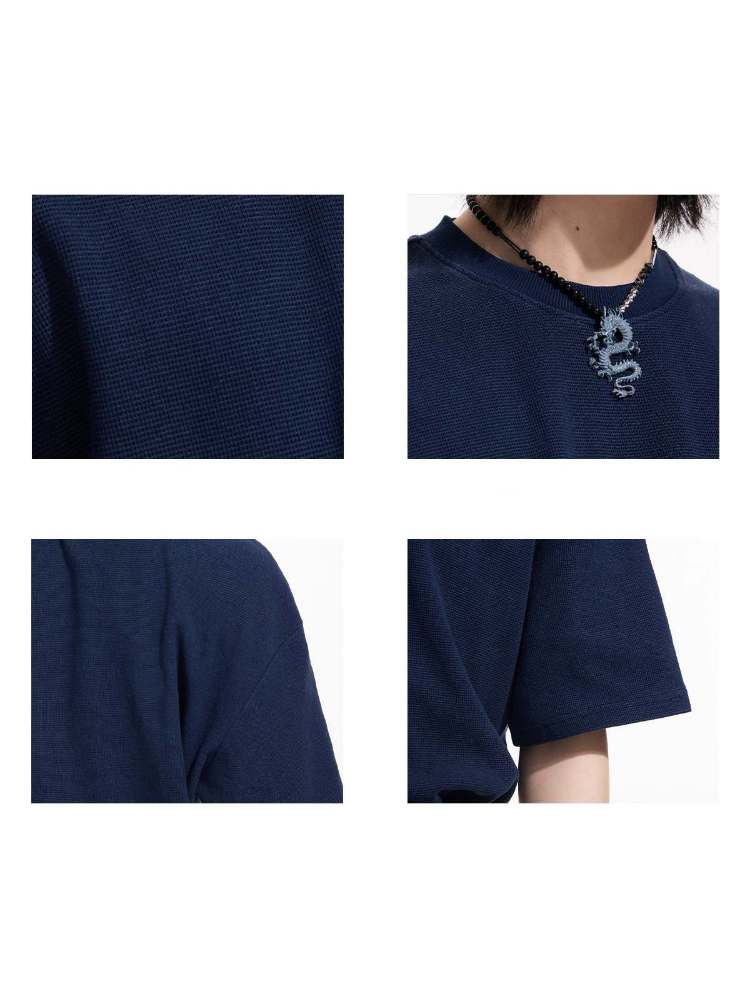 Lockere einfarbige Baumwoll-T-Shirt