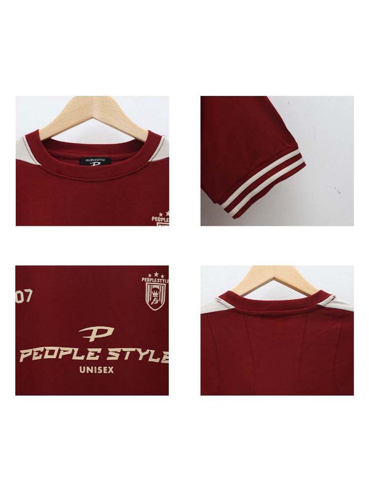 Retro-Logo-Stickerei-Uniform-T-Shirt