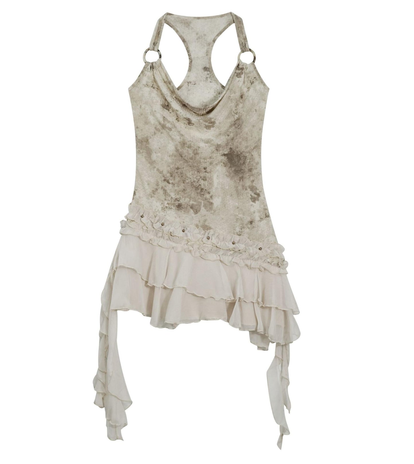 Brown Halter Swing Dress