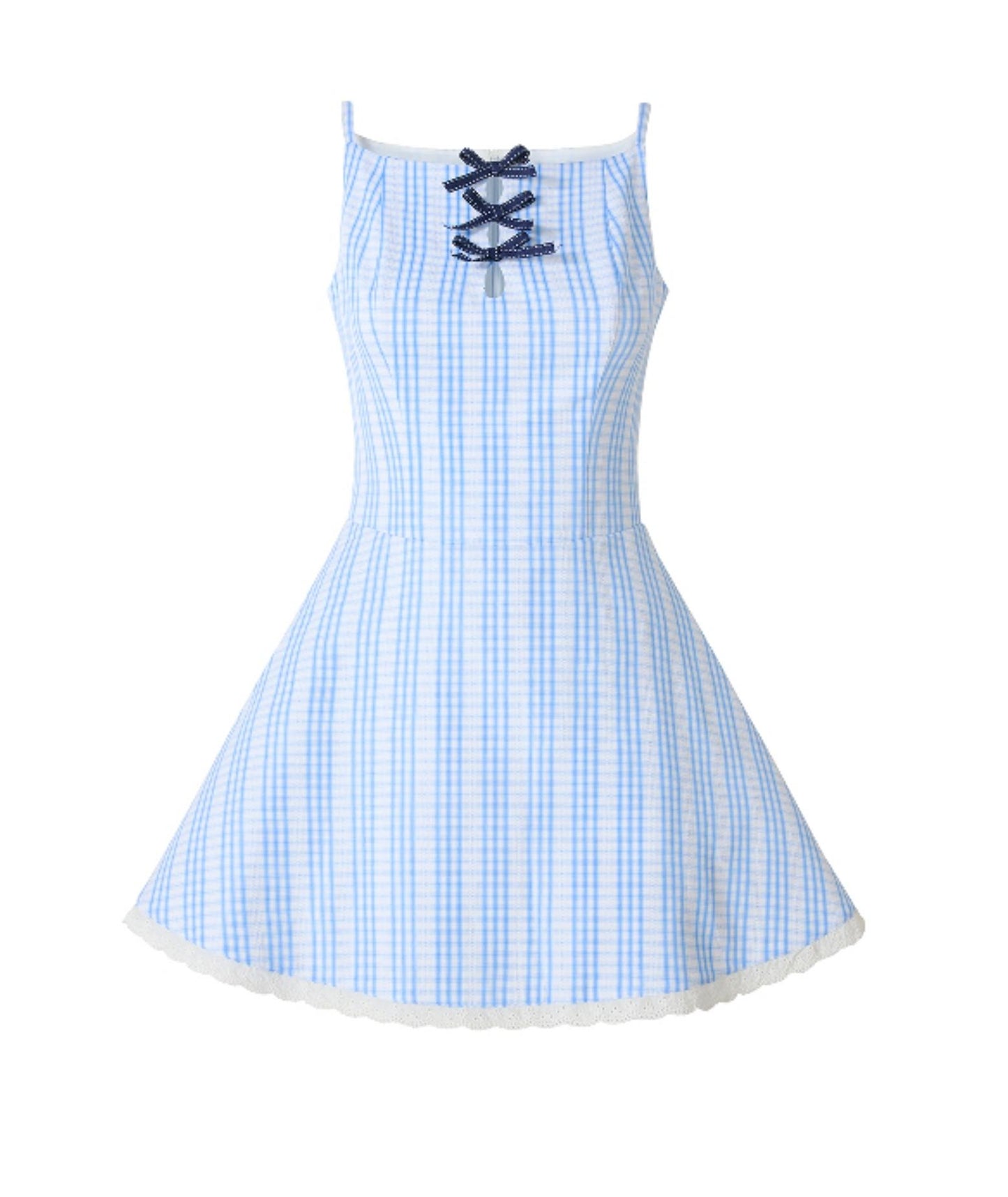 Blue Plaid Camisole Dress