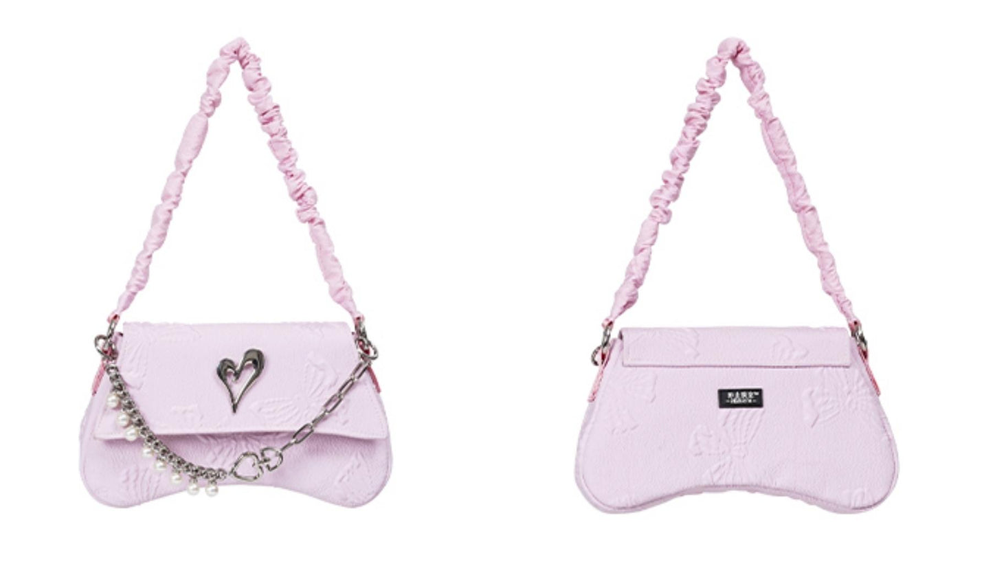 Pleated Pearl Crossbody Bag