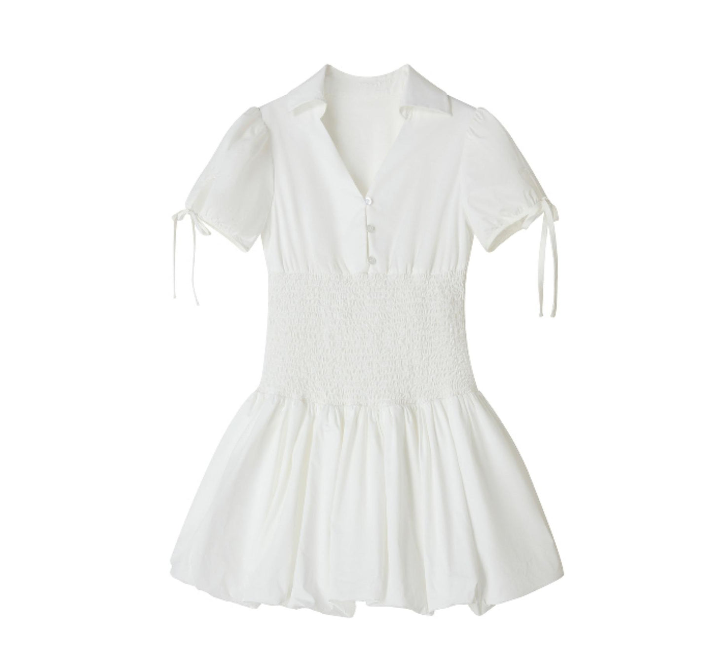 Jasmine V-Neck Bubble Sleeve Dress