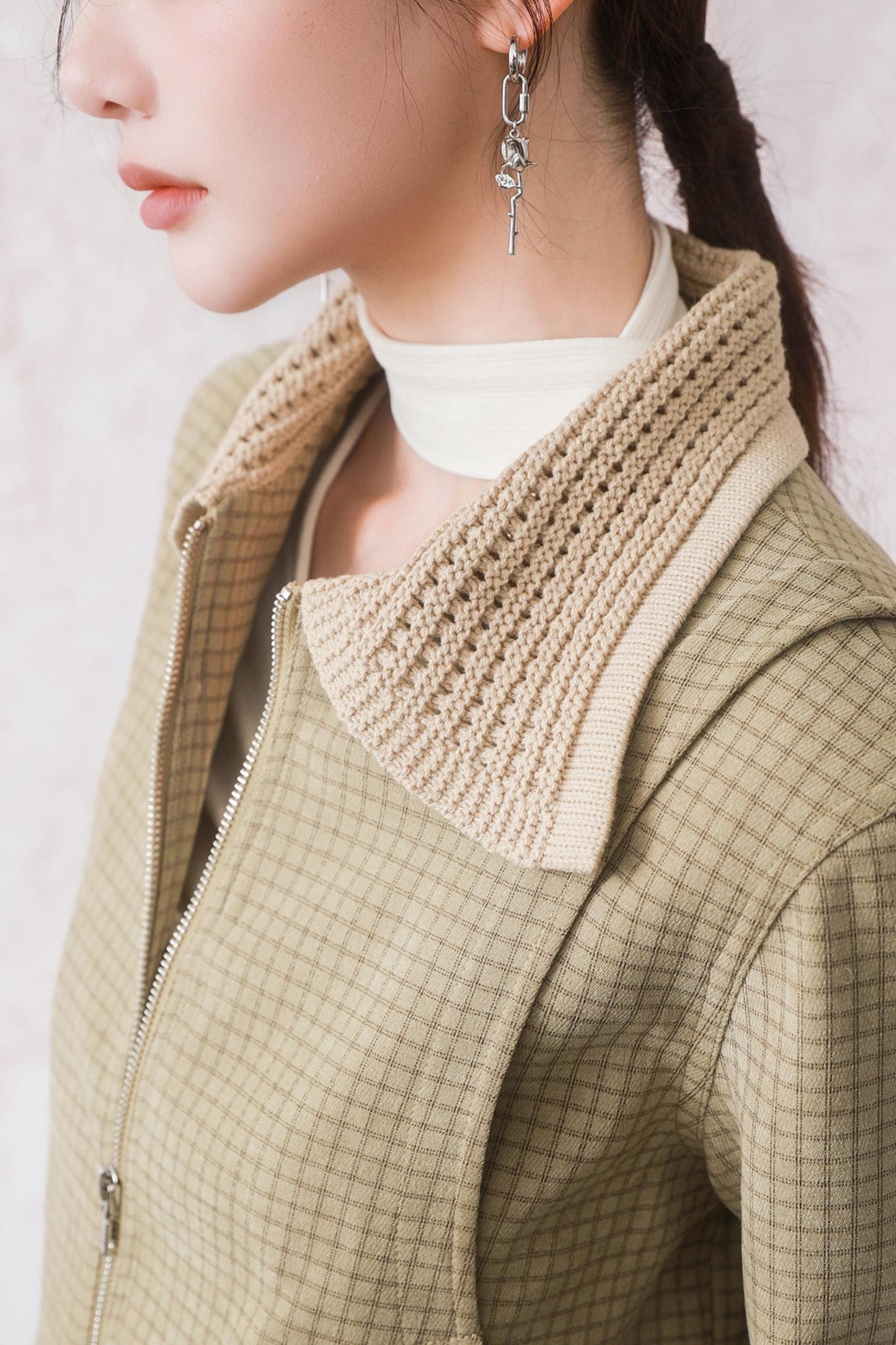 Apricot Plaid Jacket