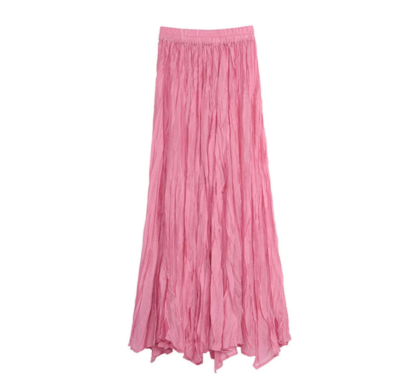 Pink Pleated Sleeveless Neck Top Set-Up