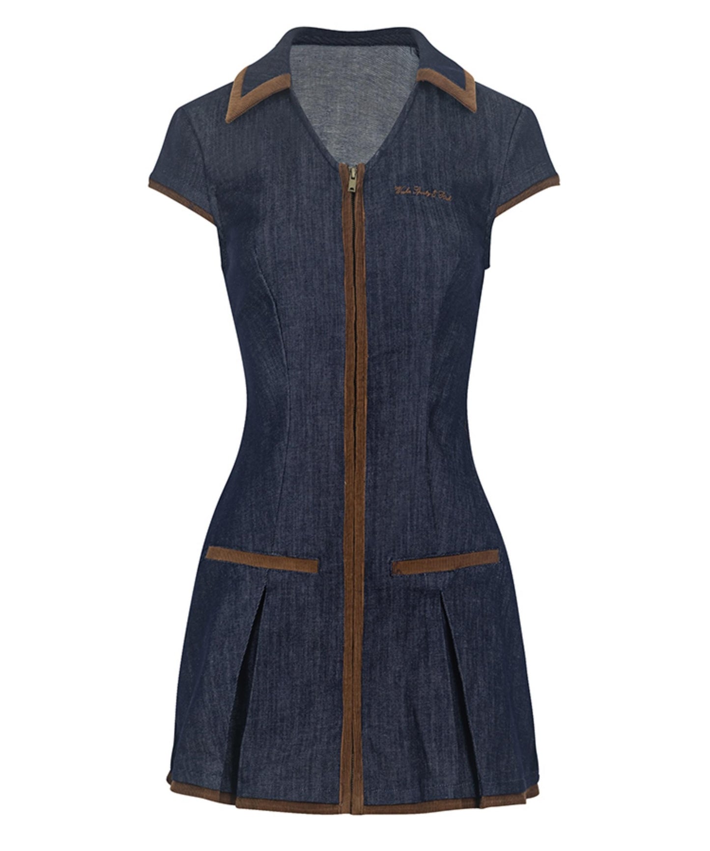 Color-Block Slim Denim Dress