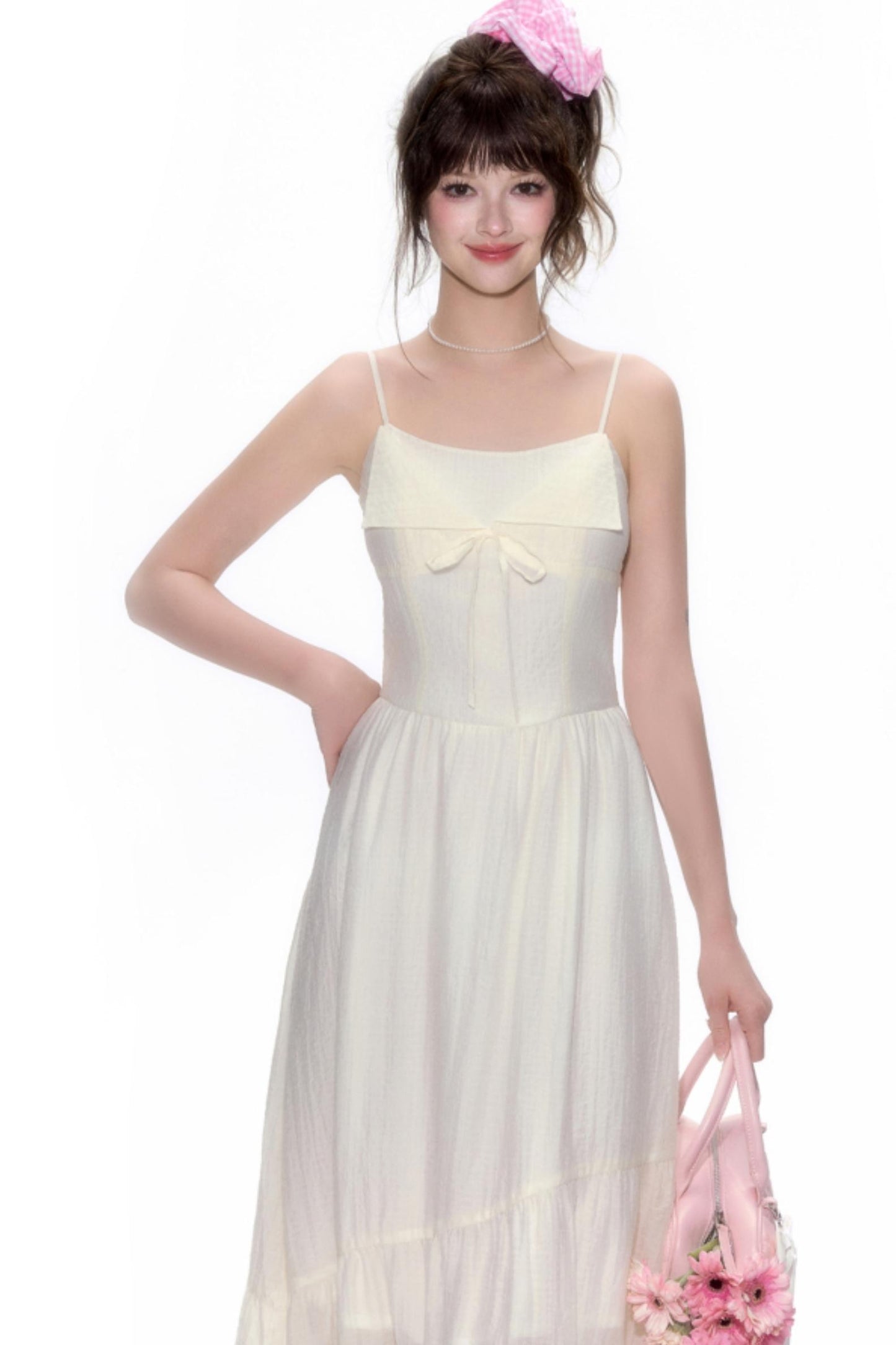 Chic Tencel White Long Dress