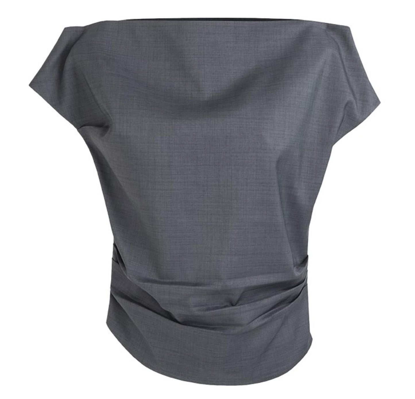 Gray Asymmetrical Strapless Tee