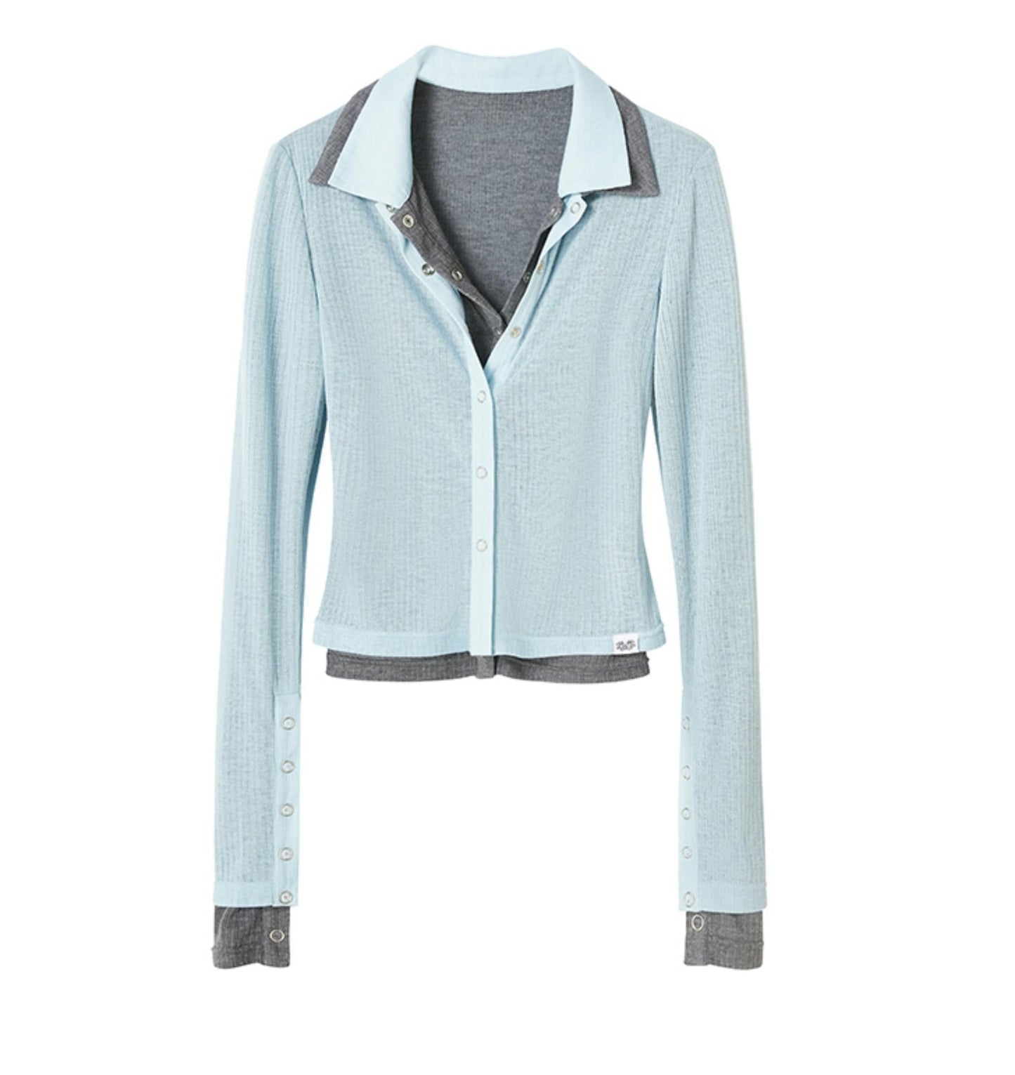 Blue Metal Buckle Slim Fit Tee