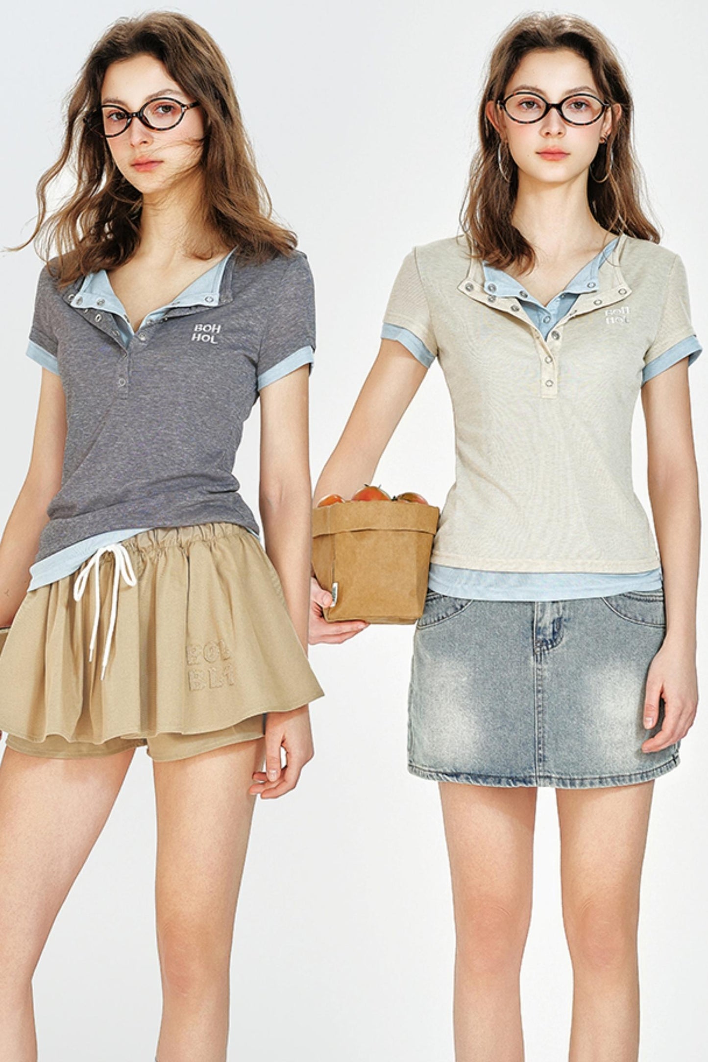 Mint Color Layered Slim Fit T-Shirt