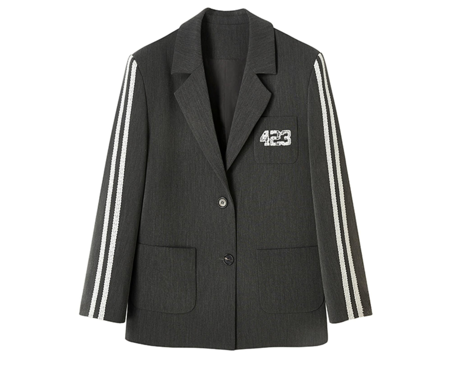 Retro Gray Embroidered Jacket