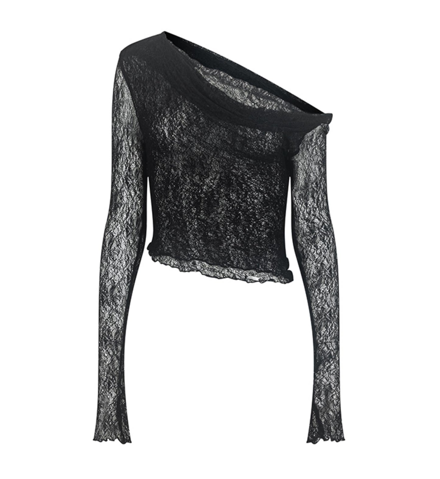 Summer Lace Asymmetrical Top