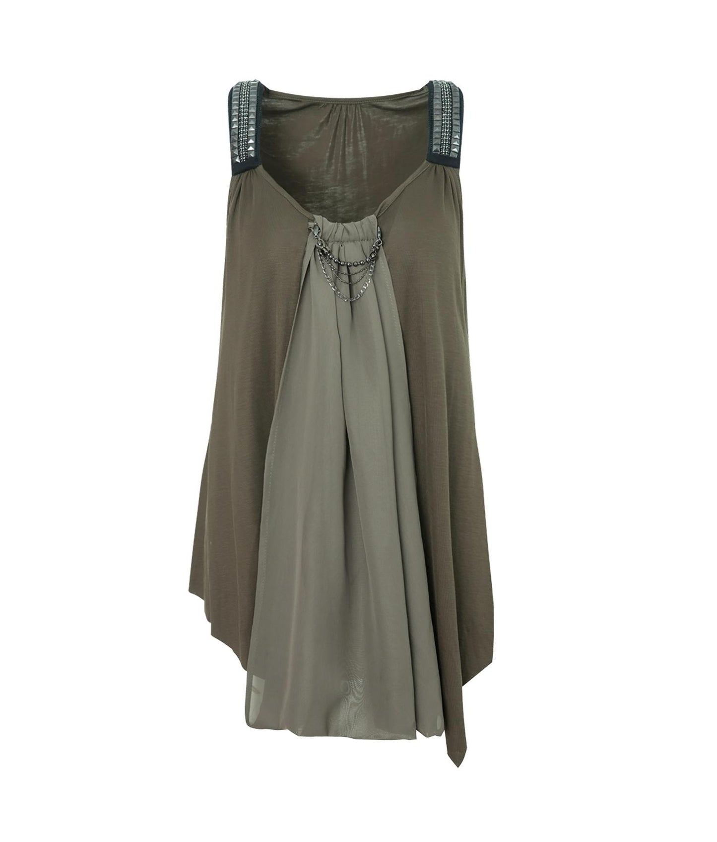 Metal-Studded Swing Tank Top