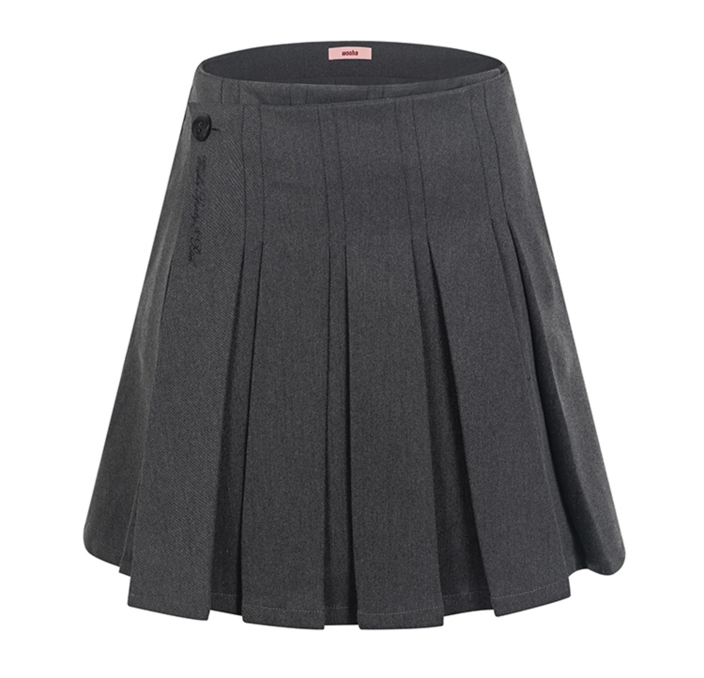 Gray Summer Pleated Skirt