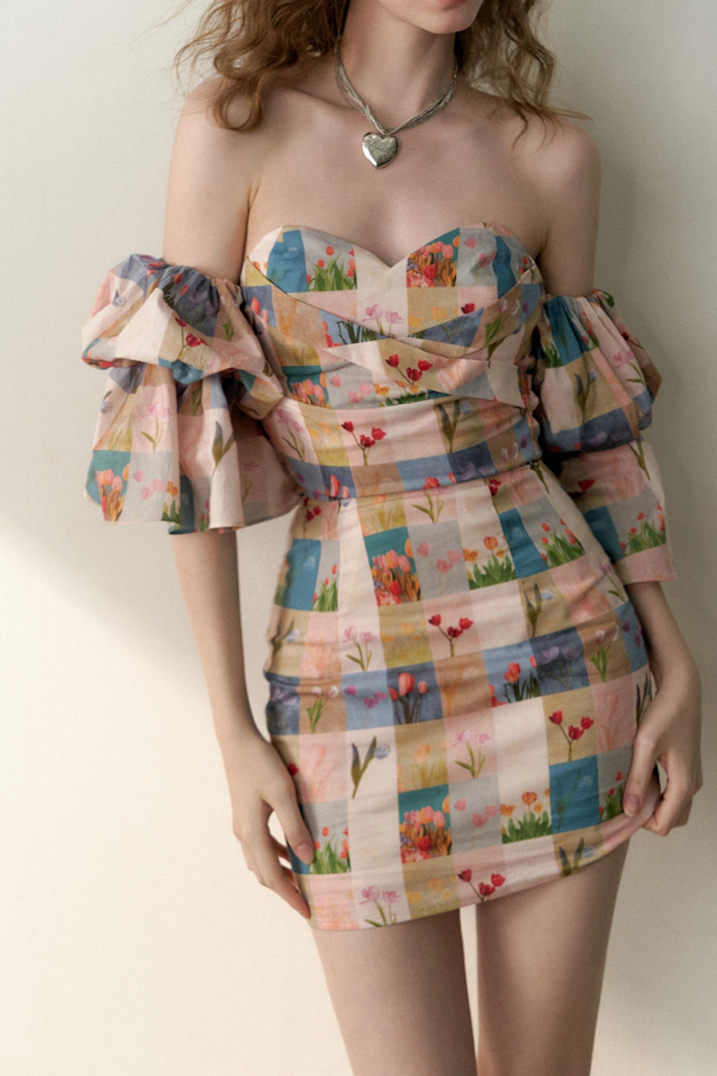 Vibrant Tulip Fitted Dress