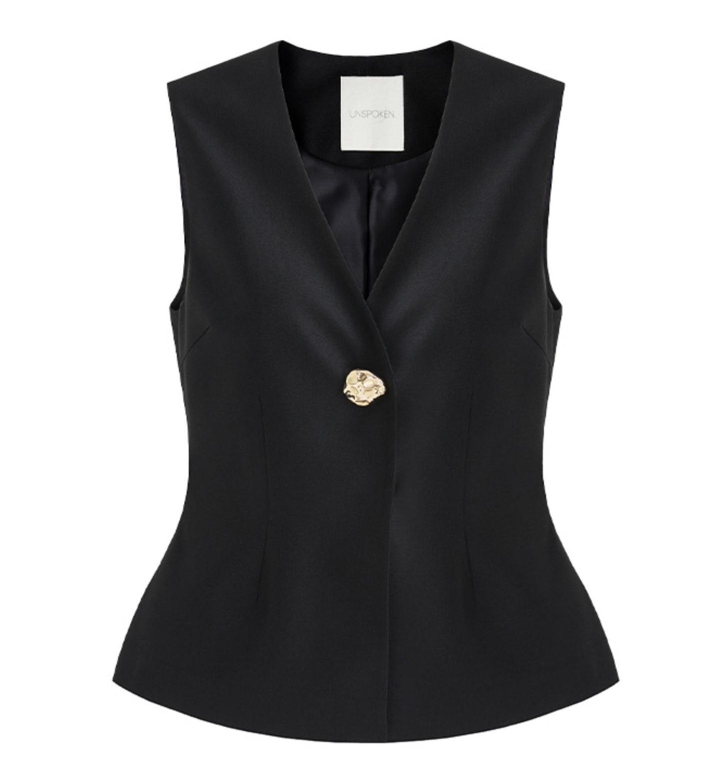 Black Slim Fit V-Neck Summer Vest