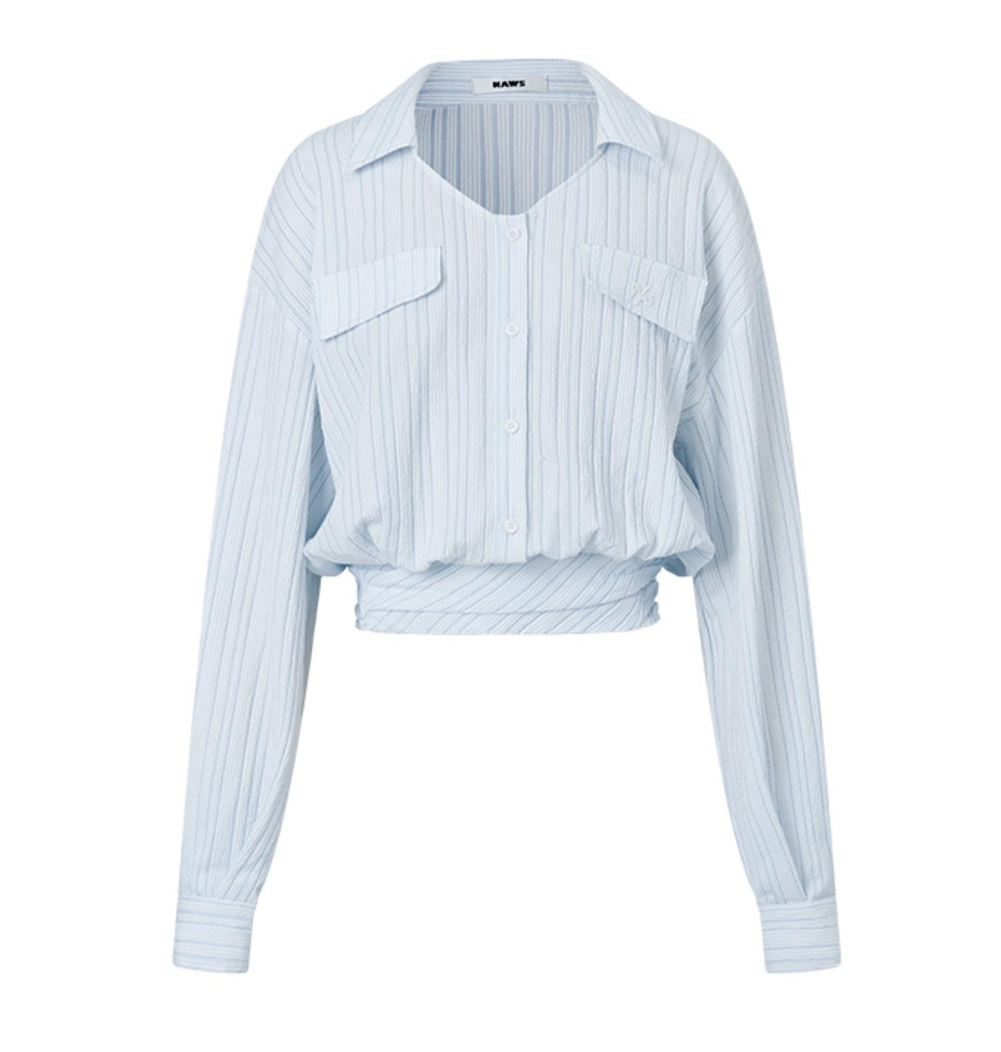 Pleated 3D Striped Shirt