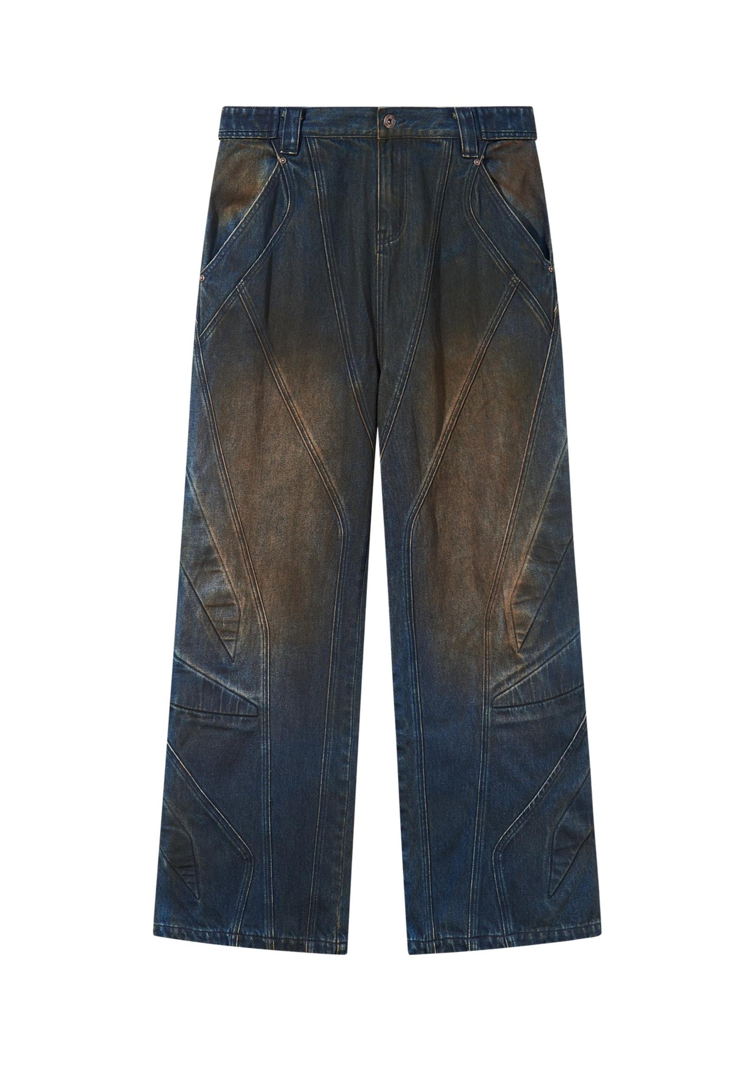 Rivet Mid-Rise Denim Trousers