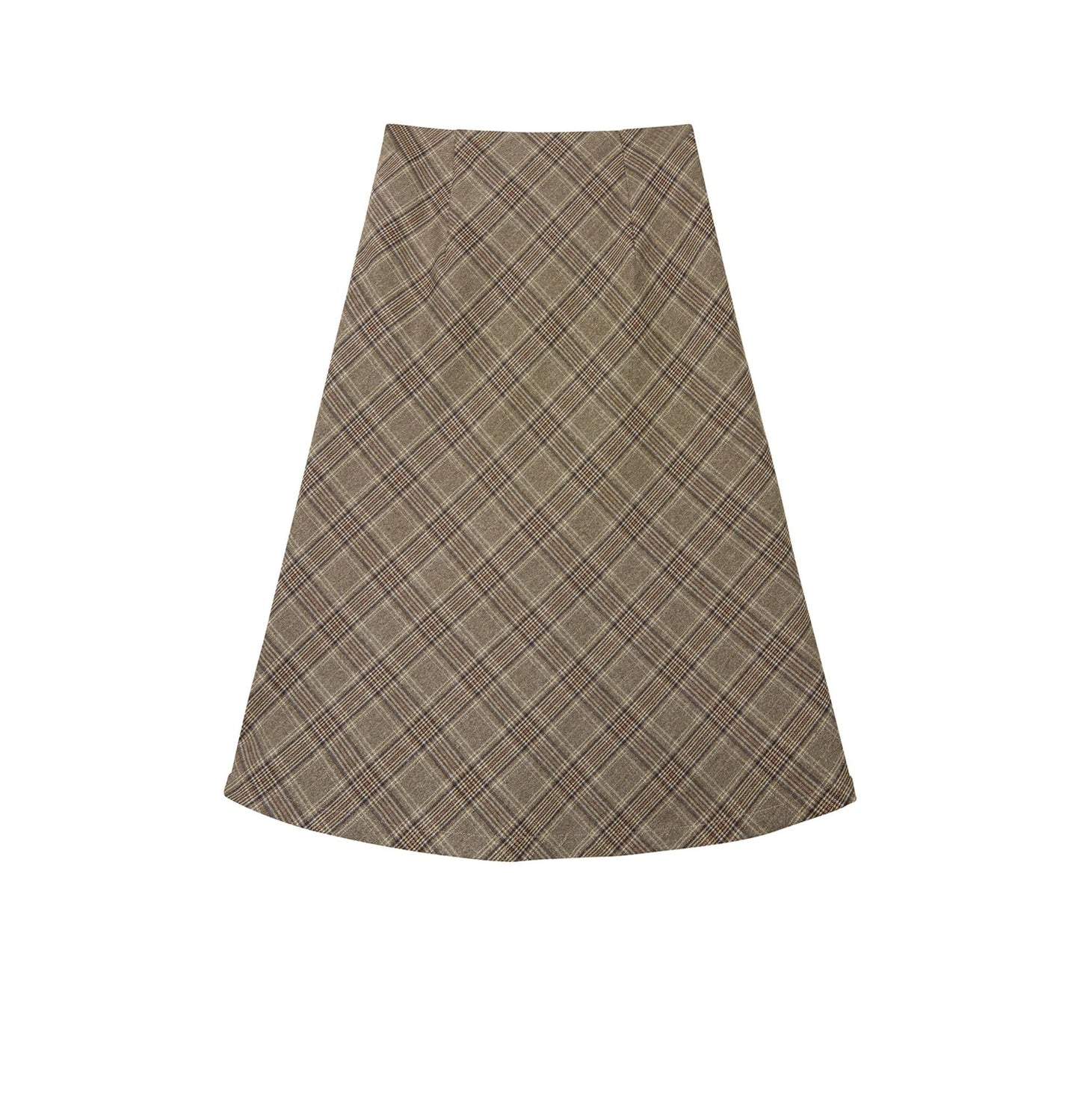 Vintage Check A-Line Woolen Skirt