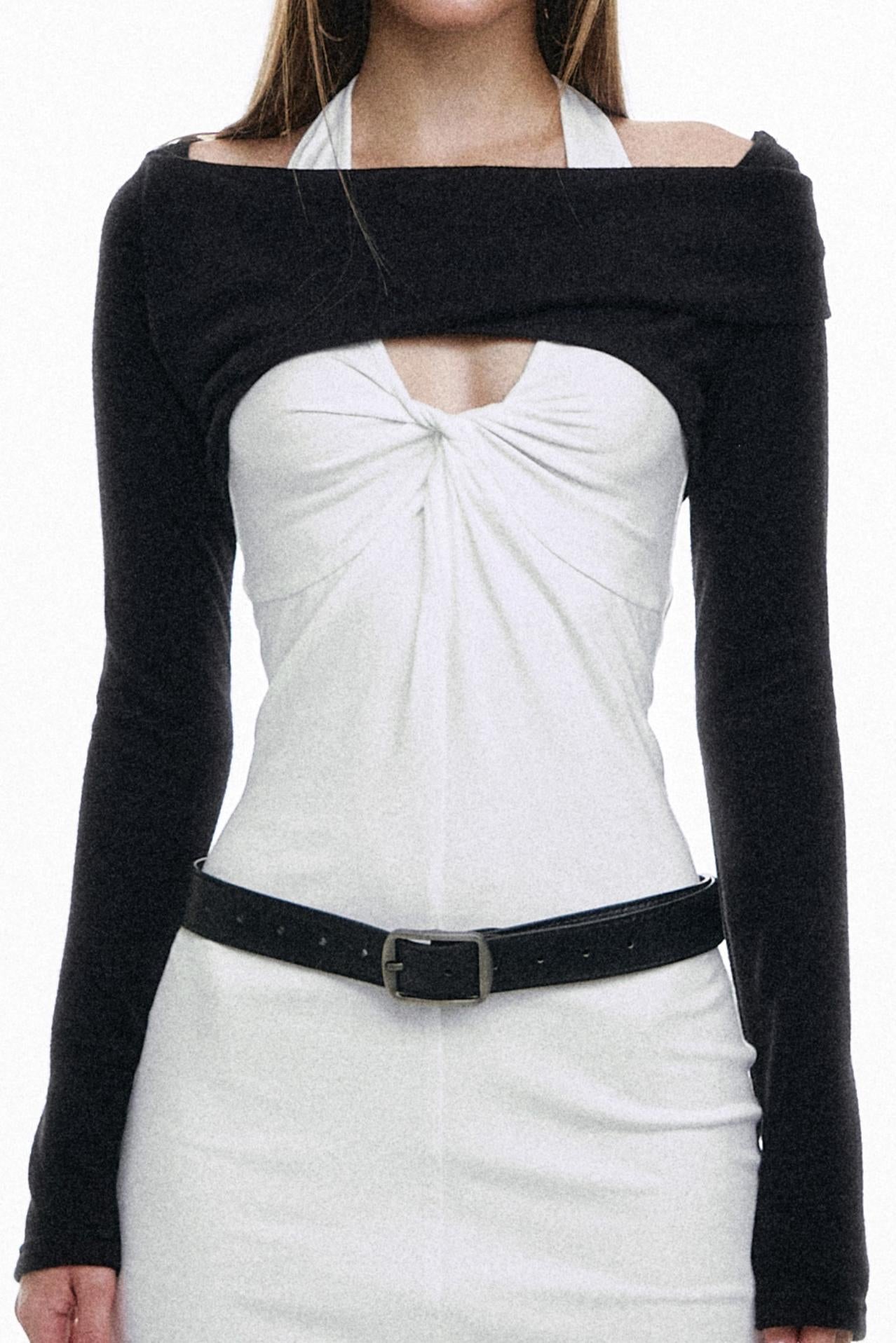 Vintage Chest Twist Halterneck Dress