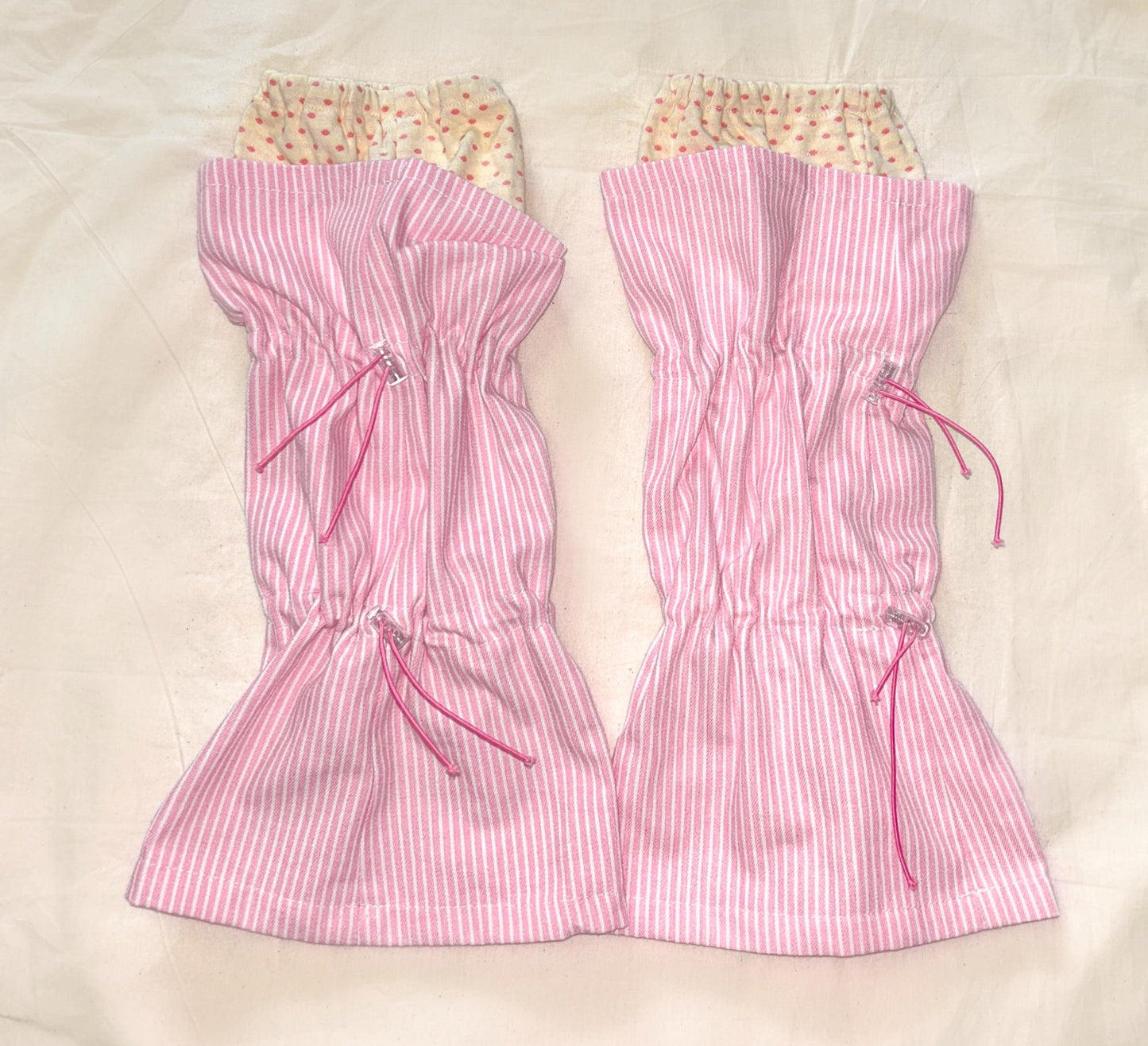 Candy Stripe Polka Drawstring Sock Cover